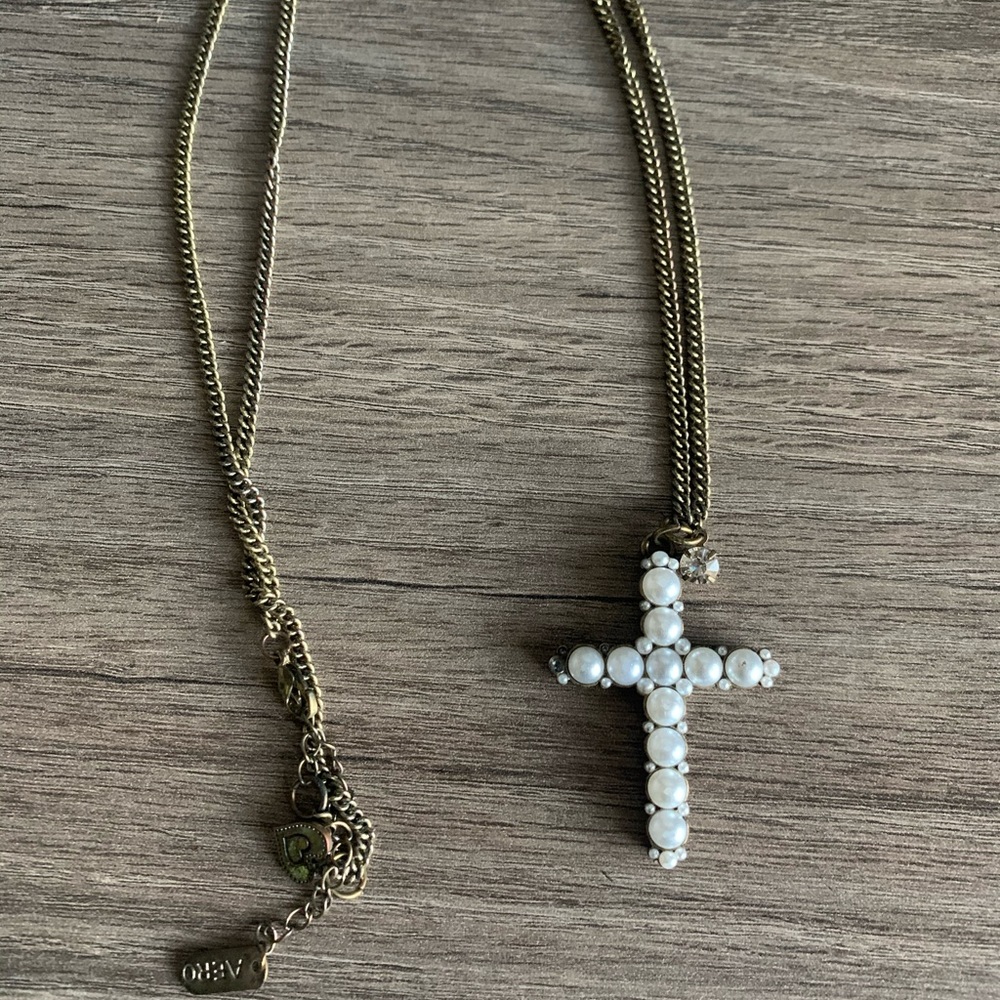 Cross Pearl Necklace